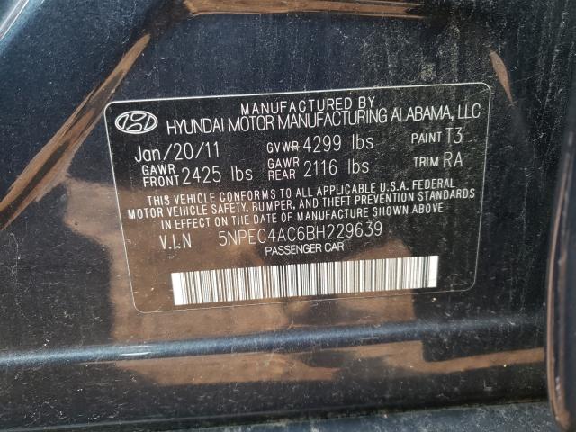 Photo 9 VIN: 5NPEC4AC6BH229639 - HYUNDAI SONATA SE 