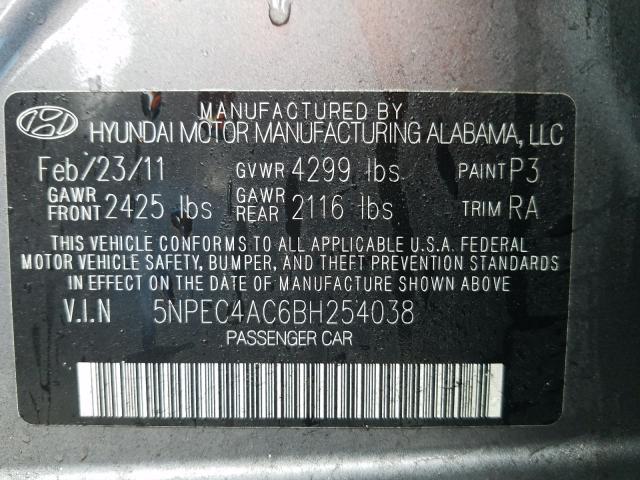 Photo 9 VIN: 5NPEC4AC6BH254038 - HYUNDAI SONATA SE 