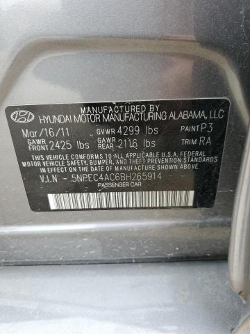 Photo 11 VIN: 5NPEC4AC6BH265914 - HYUNDAI SONATA 