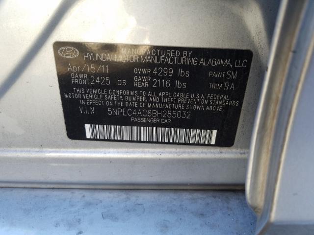 Photo 9 VIN: 5NPEC4AC6BH285032 - HYUNDAI SONATA SE 