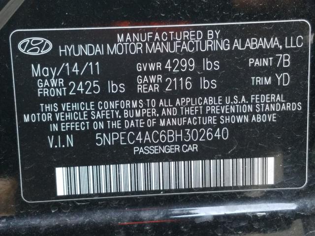 Photo 9 VIN: 5NPEC4AC6BH302640 - HYUNDAI SONATA SE 