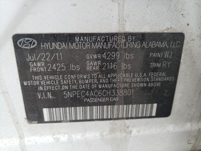 Photo 9 VIN: 5NPEC4AC6CH338801 - HYUNDAI SONATA SE 