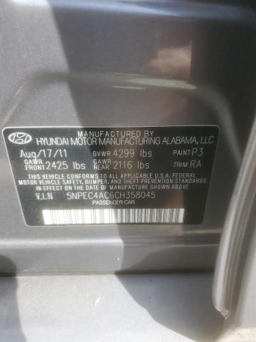 Photo 11 VIN: 5NPEC4AC6CH358045 - HYUNDAI SONATA 