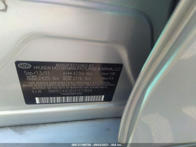 Photo 8 VIN: 5NPEC4AC6CH373824 - HYUNDAI SONATA 