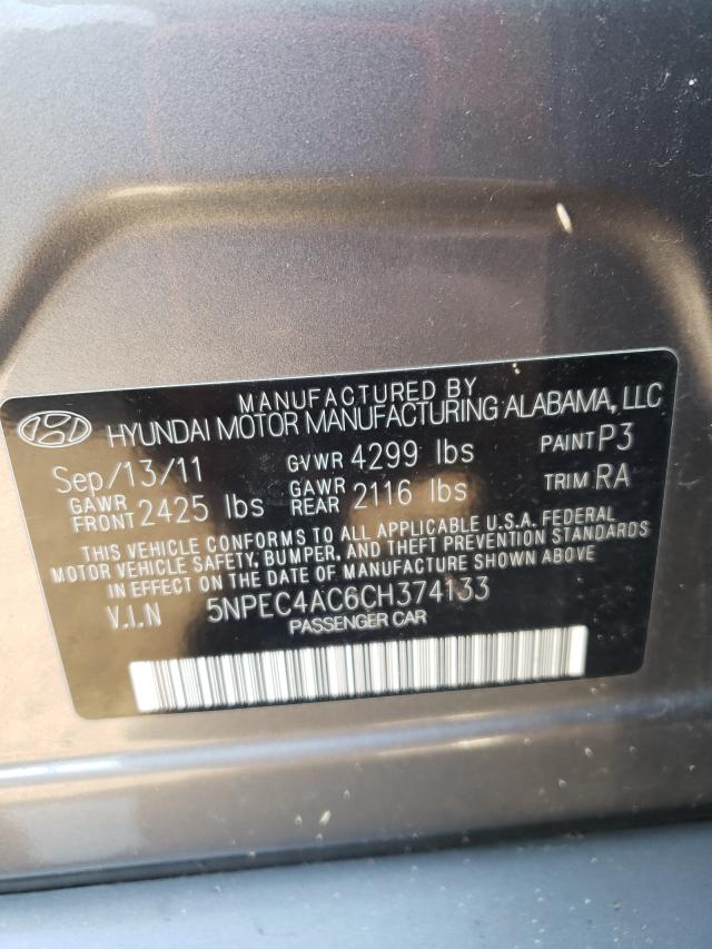 Photo 9 VIN: 5NPEC4AC6CH374133 - HYUNDAI SONATA SE 