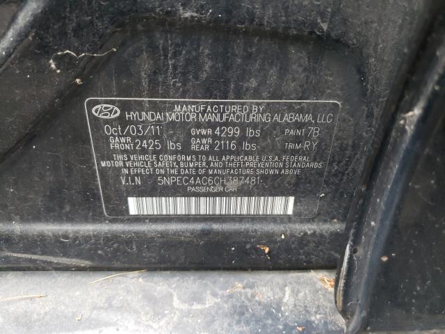 Photo 9 VIN: 5NPEC4AC6CH387481 - HYUNDAI SONATA SE 