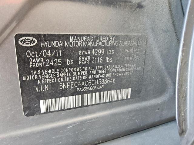 Photo 11 VIN: 5NPEC4AC6CH388646 - HYUNDAI SONATA SE 