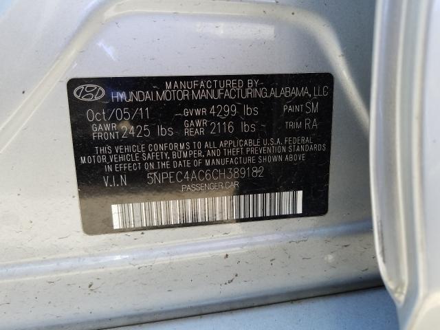 Photo 9 VIN: 5NPEC4AC6CH389182 - HYUNDAI SONATA SE 