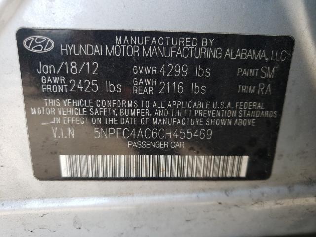 Photo 9 VIN: 5NPEC4AC6CH455469 - HYUNDAI SONATA SE 