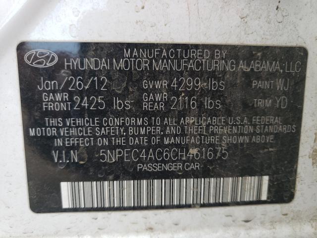 Photo 9 VIN: 5NPEC4AC6CH461675 - HYUNDAI SONATA SE 