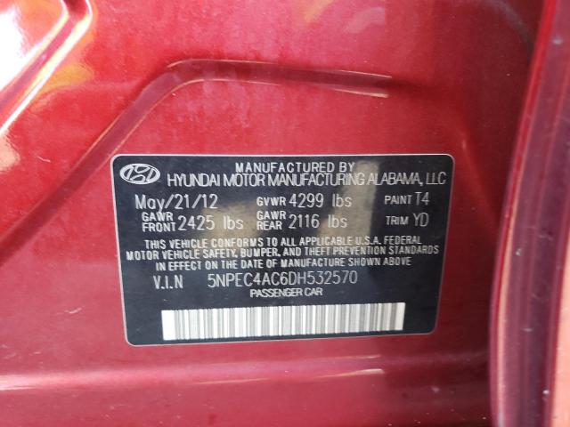 Photo 9 VIN: 5NPEC4AC6DH532570 - HYUNDAI SONATA SE 