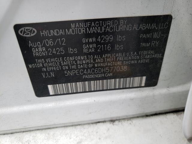 Photo 9 VIN: 5NPEC4AC6DH577038 - HYUNDAI SONATA SE 