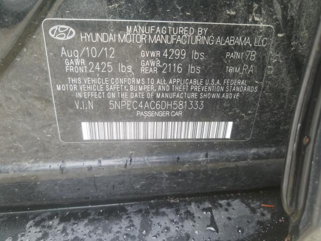 Photo 9 VIN: 5NPEC4AC6DH581333 - HYUNDAI SONATA SE 