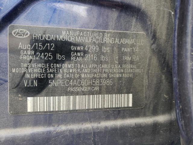 Photo 9 VIN: 5NPEC4AC6DH583986 - HYUNDAI SONATA SE 