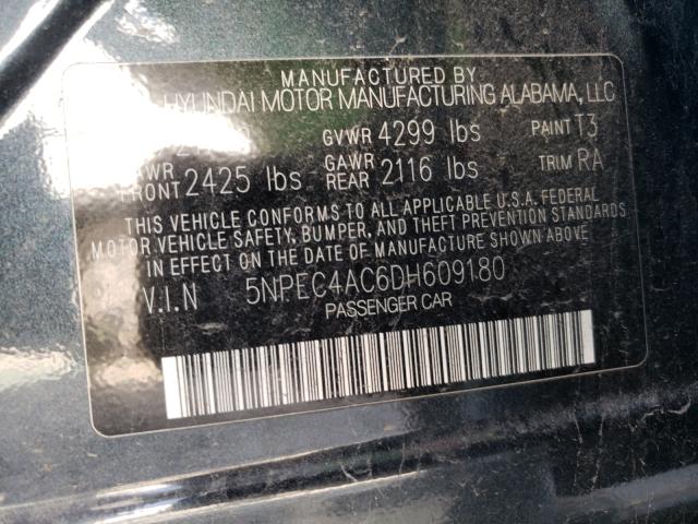 Photo 9 VIN: 5NPEC4AC6DH609180 - HYUNDAI SONATA SE 