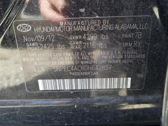 Photo 9 VIN: 5NPEC4AC6DH642857 - HYUNDAI SONATA SE 