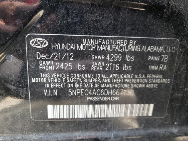 Photo 9 VIN: 5NPEC4AC6DH667130 - HYUNDAI SONATA SE 