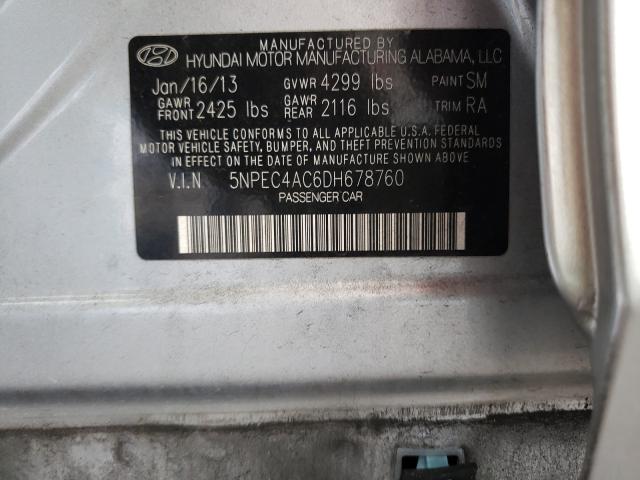 Photo 9 VIN: 5NPEC4AC6DH678760 - HYUNDAI SONATA SE 