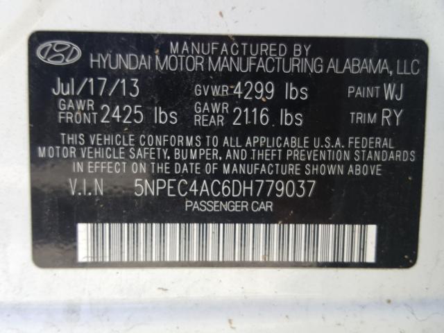 Photo 9 VIN: 5NPEC4AC6DH779037 - HYUNDAI SONATA SE 