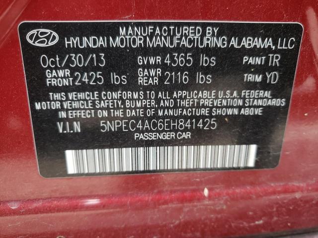 Photo 9 VIN: 5NPEC4AC6EH841425 - HYUNDAI SONATA SE 