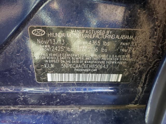 Photo 9 VIN: 5NPEC4AC6EH850643 - HYUNDAI SONATA SE 