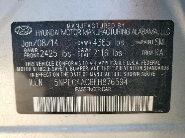 Photo 12 VIN: 5NPEC4AC6EH876594 - HYUNDAI SONATA 