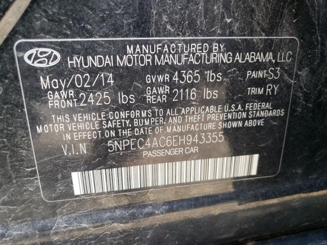 Photo 9 VIN: 5NPEC4AC6EH943355 - HYUNDAI SONATA SE 