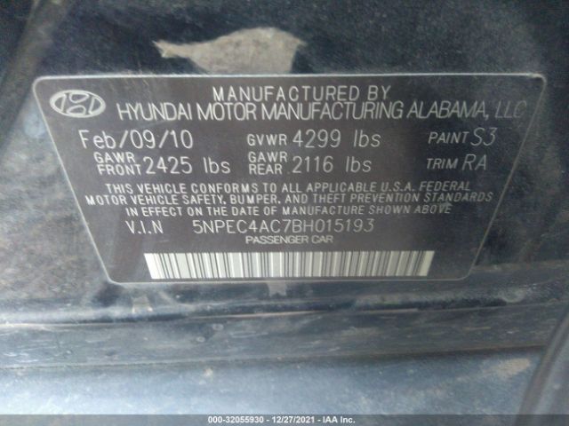 Photo 8 VIN: 5NPEC4AC7BH015193 - HYUNDAI SONATA 