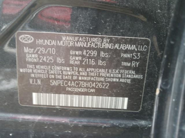 Photo 9 VIN: 5NPEC4AC7BH042622 - HYUNDAI SONATA SE 