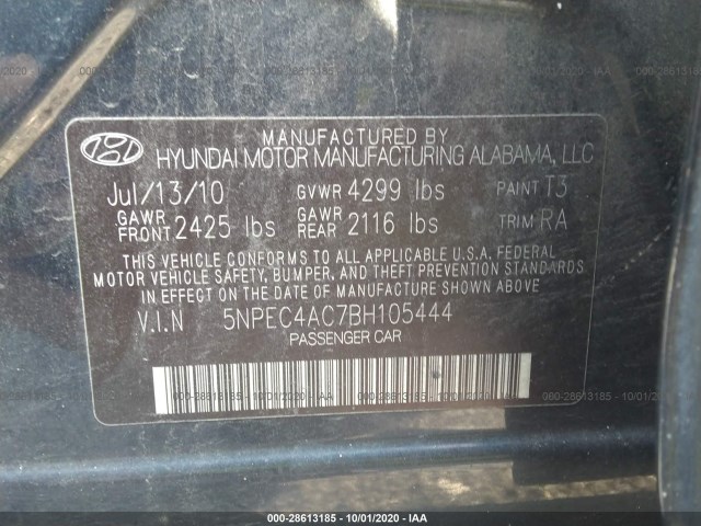 Photo 8 VIN: 5NPEC4AC7BH105444 - HYUNDAI SONATA 