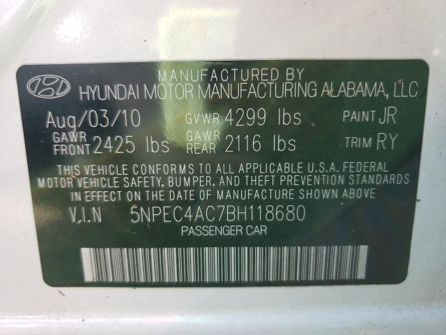 Photo 9 VIN: 5NPEC4AC7BH118680 - HYUNDAI SONATA SE 