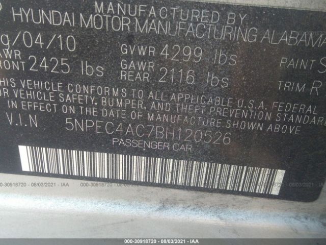 Photo 8 VIN: 5NPEC4AC7BH120526 - HYUNDAI SONATA 