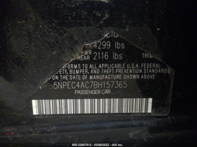 Photo 8 VIN: 5NPEC4AC7BH157365 - HYUNDAI SONATA 