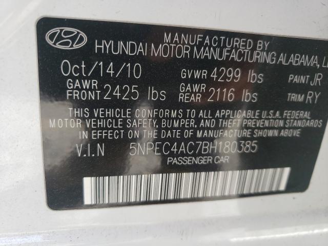 Photo 9 VIN: 5NPEC4AC7BH180385 - HYUNDAI SONATA SE 