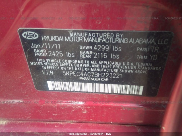 Photo 8 VIN: 5NPEC4AC7BH223221 - HYUNDAI SONATA 