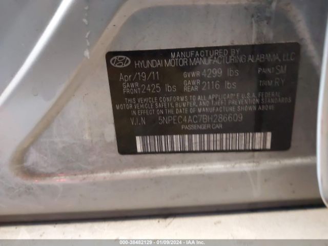 Photo 8 VIN: 5NPEC4AC7BH286609 - HYUNDAI SONATA 