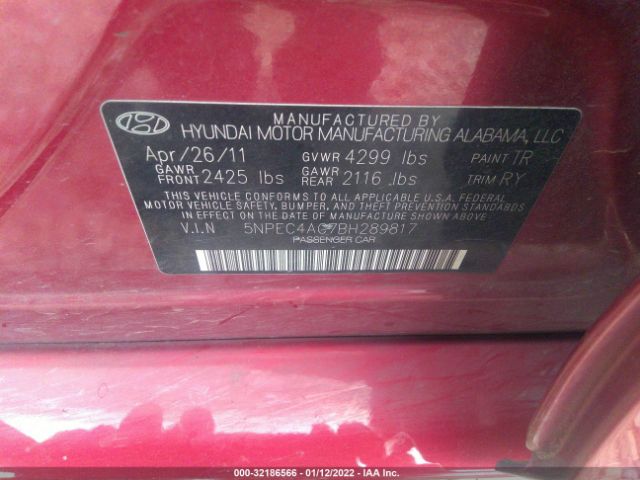 Photo 8 VIN: 5NPEC4AC7BH289817 - HYUNDAI SONATA 