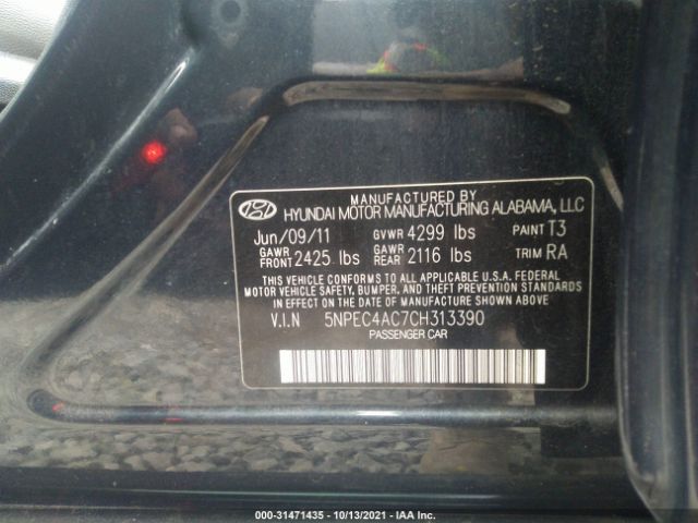 Photo 8 VIN: 5NPEC4AC7CH313390 - HYUNDAI SONATA 