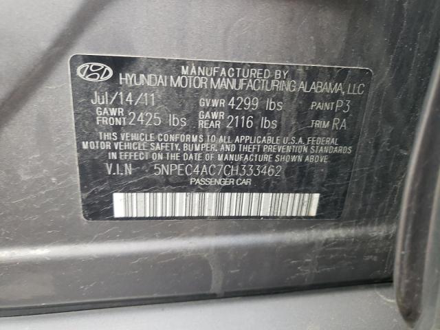 Photo 11 VIN: 5NPEC4AC7CH333462 - HYUNDAI SONATA 