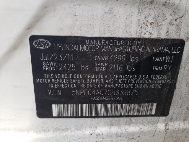 Photo 9 VIN: 5NPEC4AC7CH339875 - HYUNDAI SONATA SE 