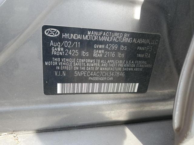 Photo 11 VIN: 5NPEC4AC7CH347846 - HYUNDAI SONATA SE 