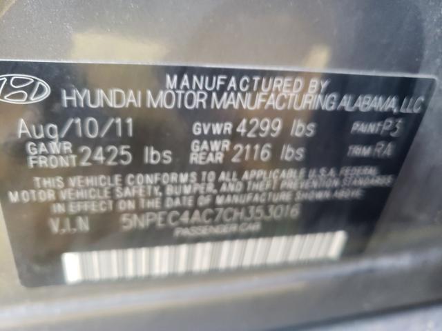 Photo 9 VIN: 5NPEC4AC7CH353016 - HYUNDAI SONATA 