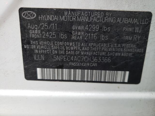 Photo 9 VIN: 5NPEC4AC7CH363366 - HYUNDAI SONATA SE 