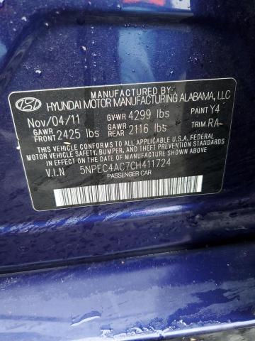 Photo 11 VIN: 5NPEC4AC7CH411724 - HYUNDAI SONATA SE 