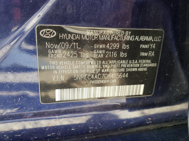 Photo 9 VIN: 5NPEC4AC7CH415644 - HYUNDAI SONATA SE 