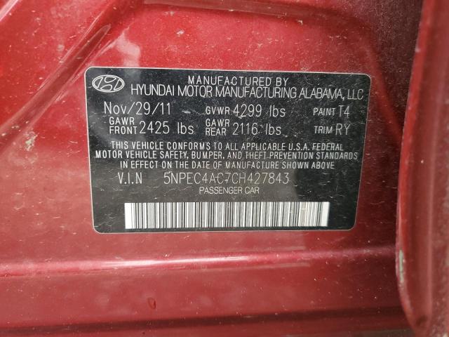 Photo 11 VIN: 5NPEC4AC7CH427843 - HYUNDAI SONATA 