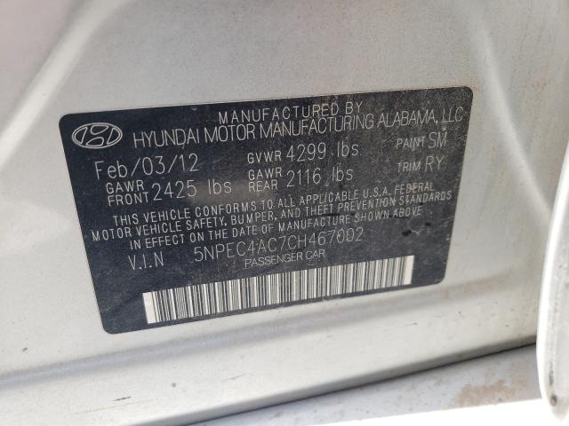 Photo 9 VIN: 5NPEC4AC7CH467002 - HYUNDAI SONATA SE 