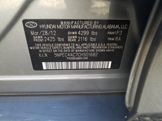 Photo 9 VIN: 5NPEC4AC7CH501682 - HYUNDAI SONATA SE 