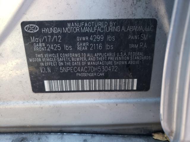 Photo 9 VIN: 5NPEC4AC7DH530472 - HYUNDAI SONATA SE 