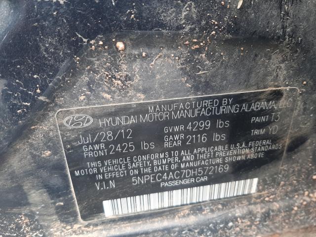 Photo 9 VIN: 5NPEC4AC7DH572169 - HYUNDAI SONATA SE 